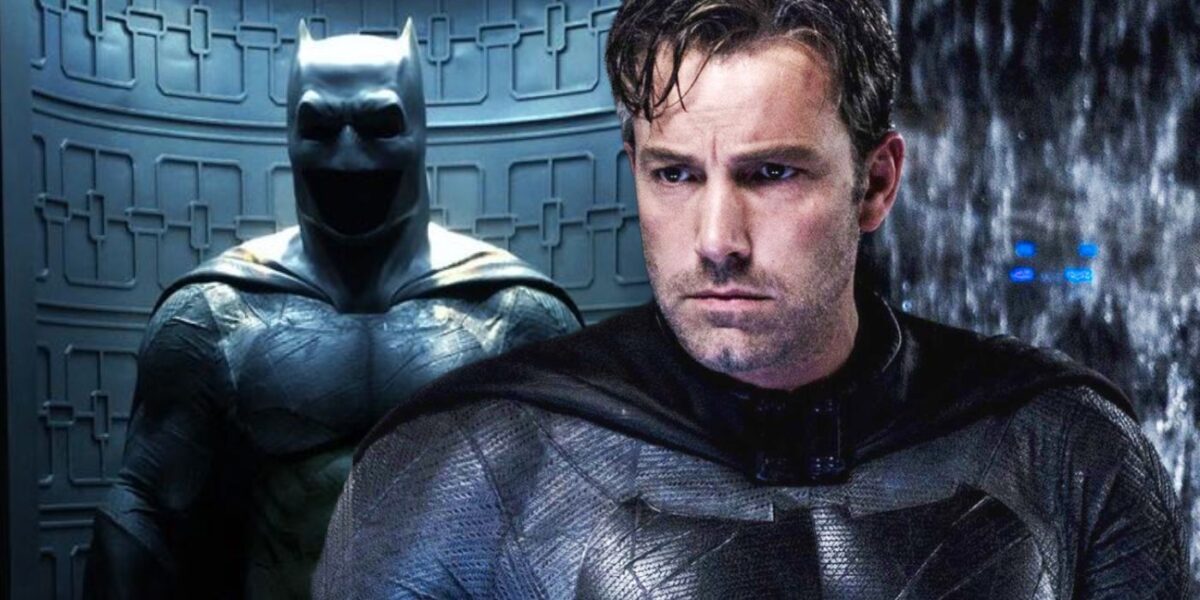 Collage with Ben Affleck' Batman and Batsuit in DCEU