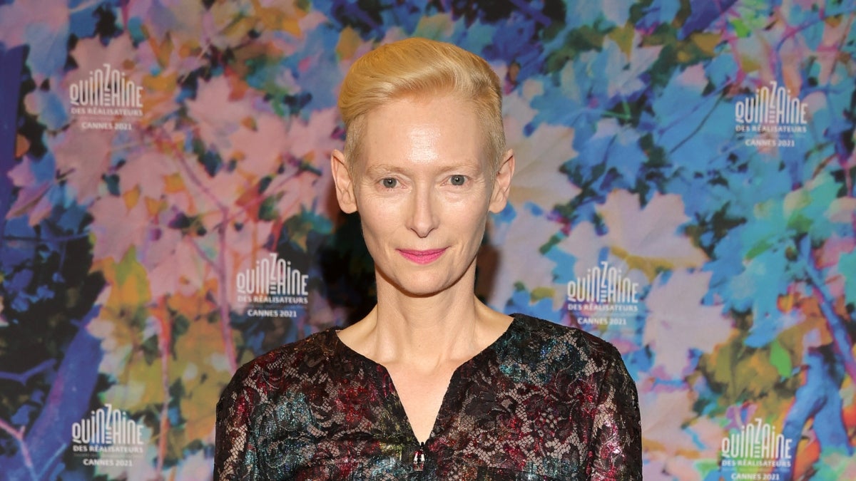 Tilda Swinton attends "The Souvenir Part 2" screening during the 74th annual Cannes Film Festival on July 08, 2021 in Cannes, France. (Photo by Andreas Rentz/Getty Images)