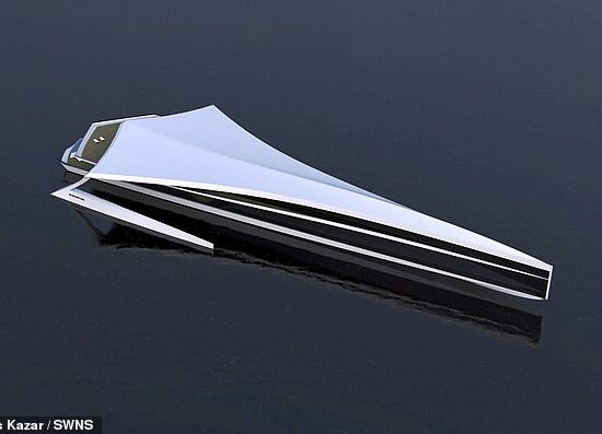 The luxury 425ft vessel has been sketched out by Turkish yacht designer Aras Kazar