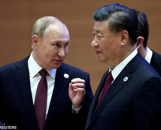 China's President Xi Jinping is set to meet Vladimir Putin (pictured together in September) in Moscow today in a show of support for the isolated Russian despot after the International Criminal Court issued an arrest warrant for him over war crimes in Ukraine