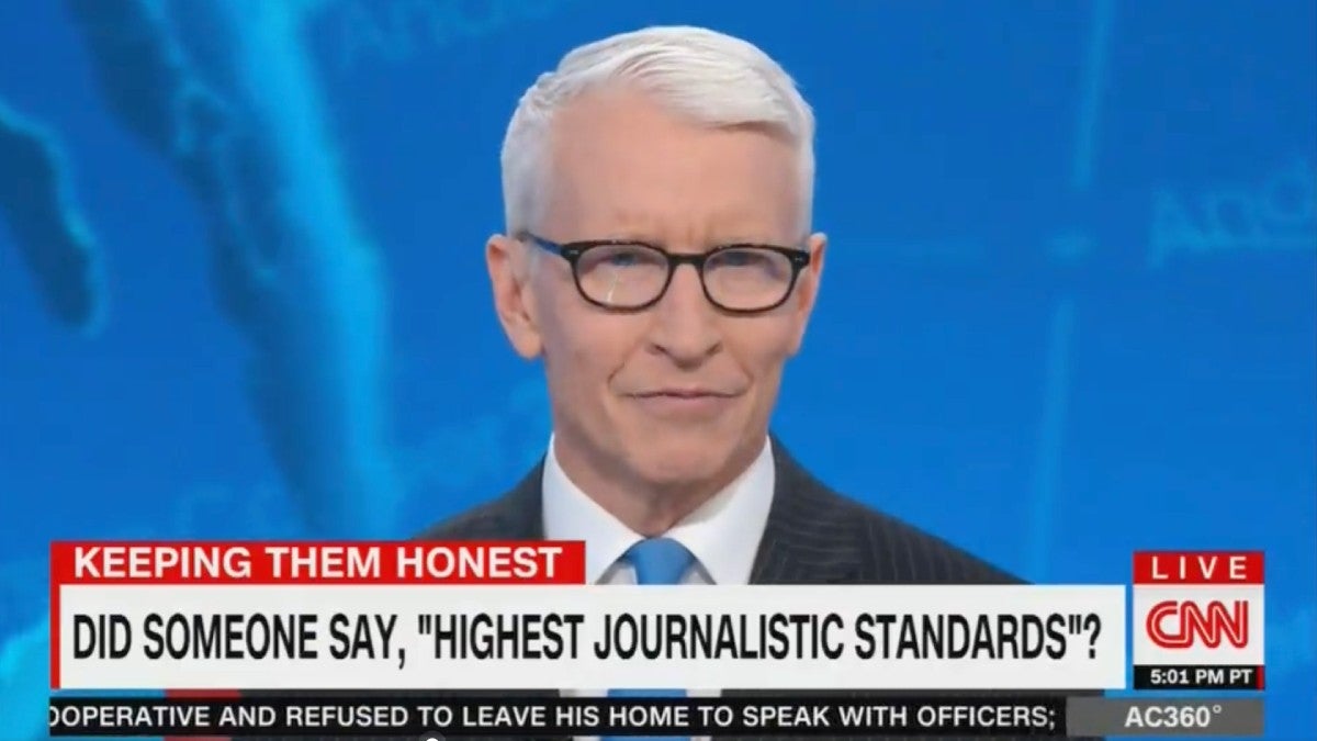 CNN’s Anderson Cooper Scoffs at Fox News’ ‘Highest Journalistic Standards’ Claim: (video)