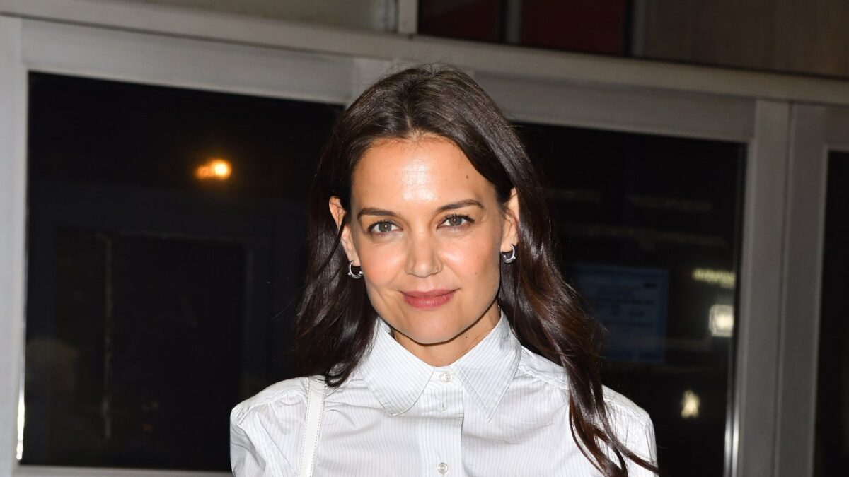 Katie Holmes Paired a Shirtdress With a Deconstructed Skirt