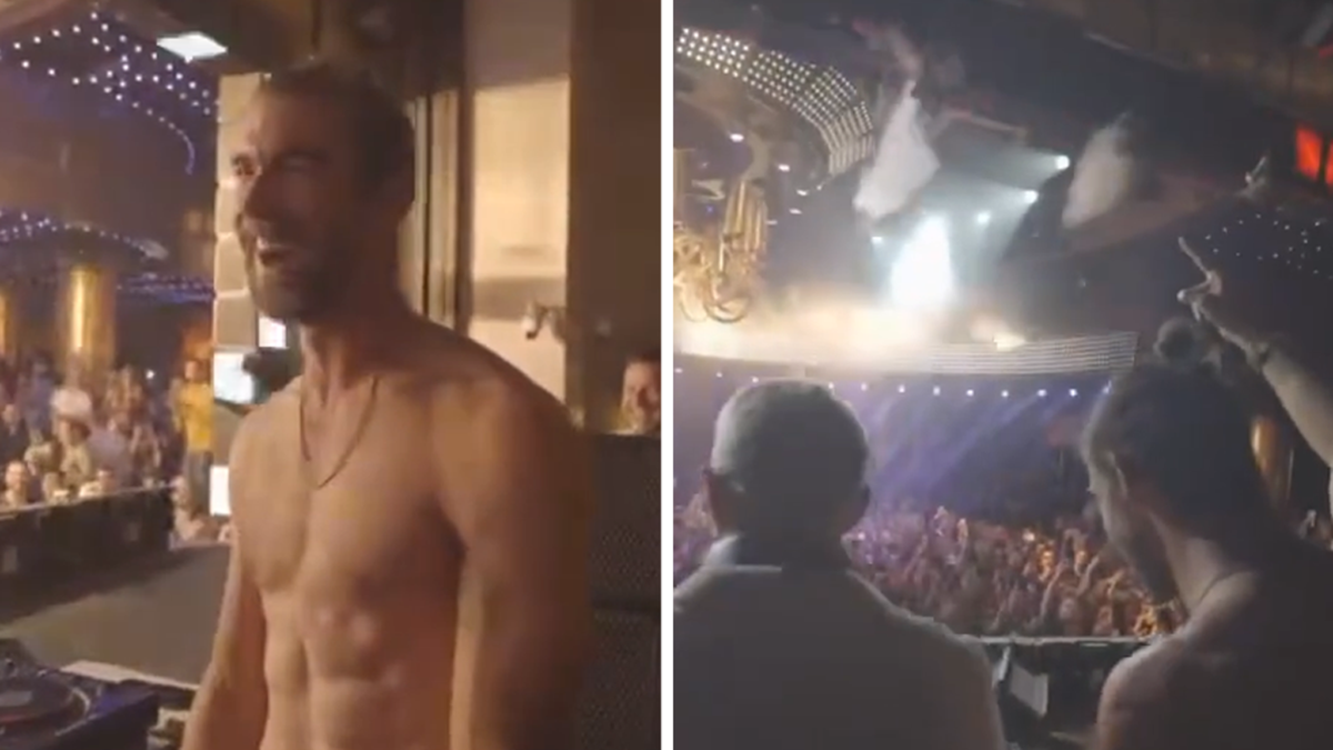 Michael Phelps Loses His Shirt While Partying with Diplo in Vegas