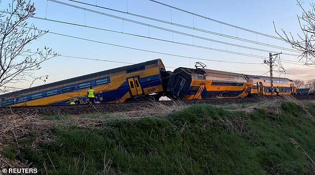 At least one person was killed and 30 injured, many seriously, when a high-speed passenger train today ploughed into heavy construction equipment and derailed in the Netherlands