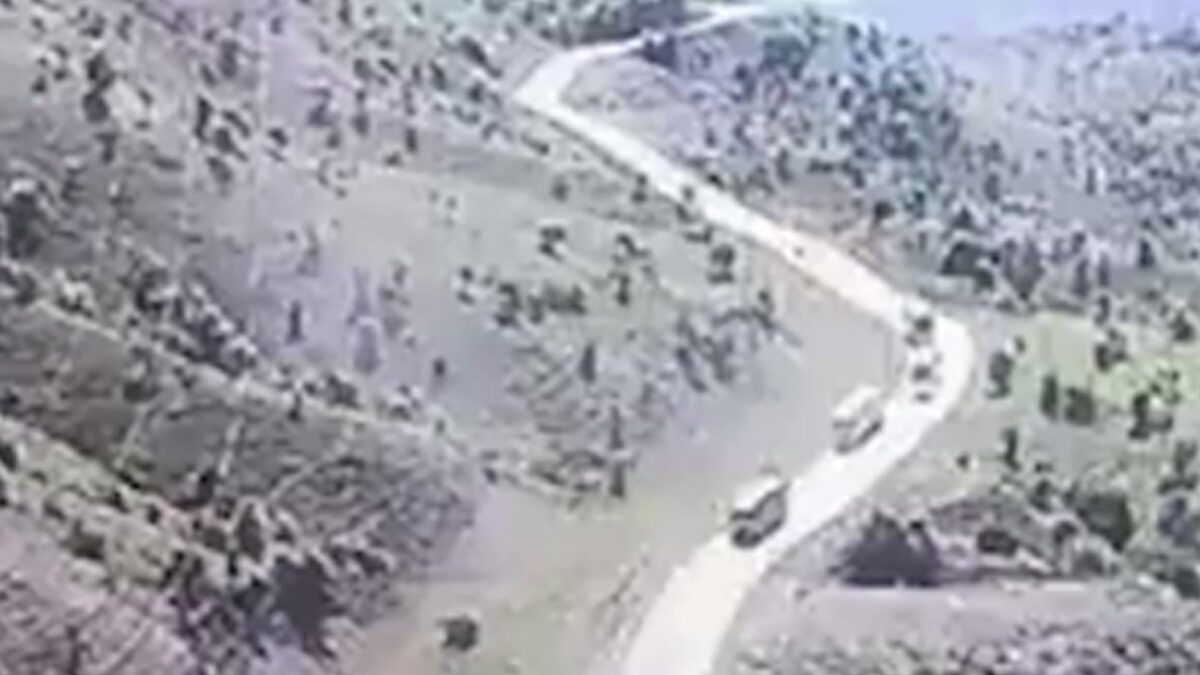 Terrifying moment bus overturns while speeding down steep mountain road leaving two dead in horror crash in Turkey
