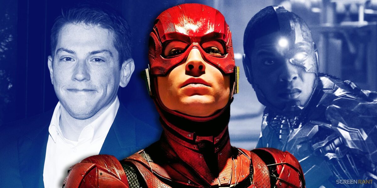 Custom Image of The Flash movie's early versions, with Ezra Miller's The Flash, Ray Fisher's Cyborg, and once-director Seth Grahame-Smith.