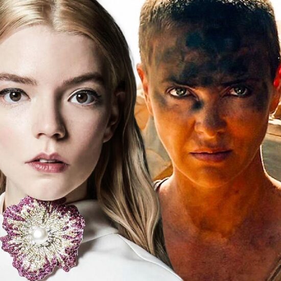 A blended image features Anya Taylor-Joy and Charlize Theron.