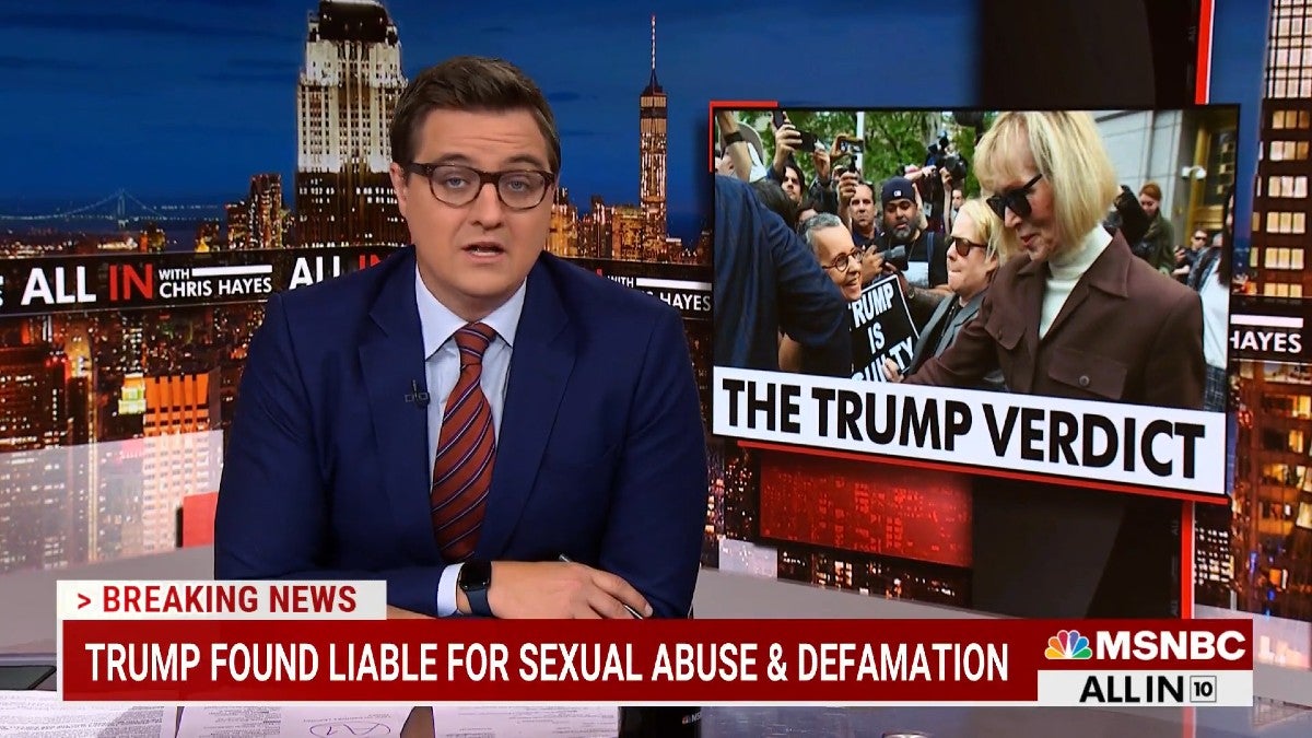 Chris Hayes Applauds E. Jean Carroll's 'Incredible... Persistence' After Trump Verdict (Video)
