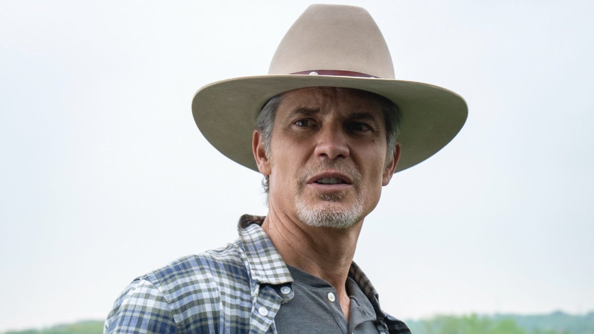 Timothy Olyphant as Raylan Givens in Justified: City Primeval (CR: Chuck Hodes/FX)