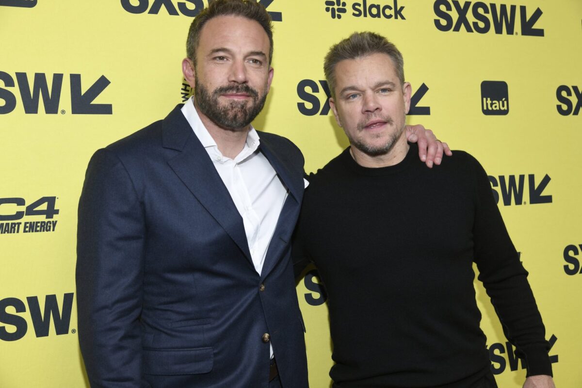 AUSTIN, TEXAS - MARCH 18: Ben Affleck (L) and Matt Damon attend the premiere of "Air" during the 2023 SXSW conference and festival at the Paramount Theatre on March 18, 2023 in Austin, Texas. (Photo by Tim Mosenfelder/Getty Images)