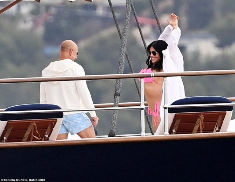 Jeff Bezos goes topless with bikini-clad girlfriend Lauren Sanchez on yacht off Spain