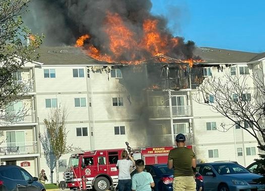 Massive blaze at Winnipeg apartment block displaces up to 180 people, sends firefighter to hospital