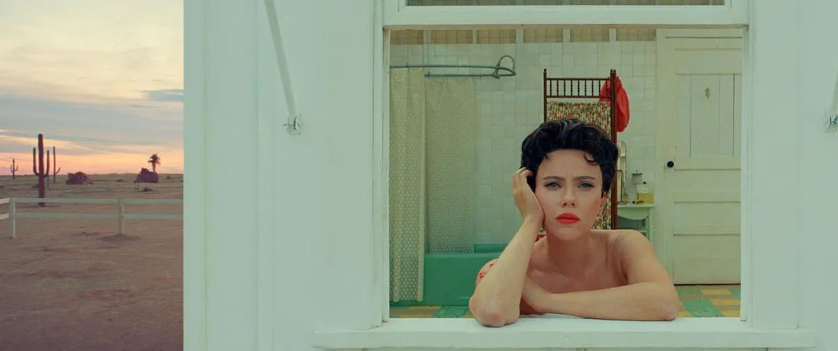 Scarlett Johansson in a scene from Wes Anderson’s “Asteroid City.”