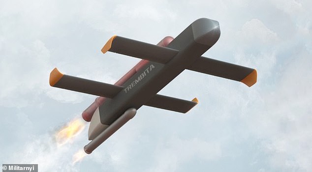 The anti-Russian Vidsich protest group has designed the 'garage-made' rocket which, while not as accurate as laser-guided missiles, should be able to travel around 87 miles