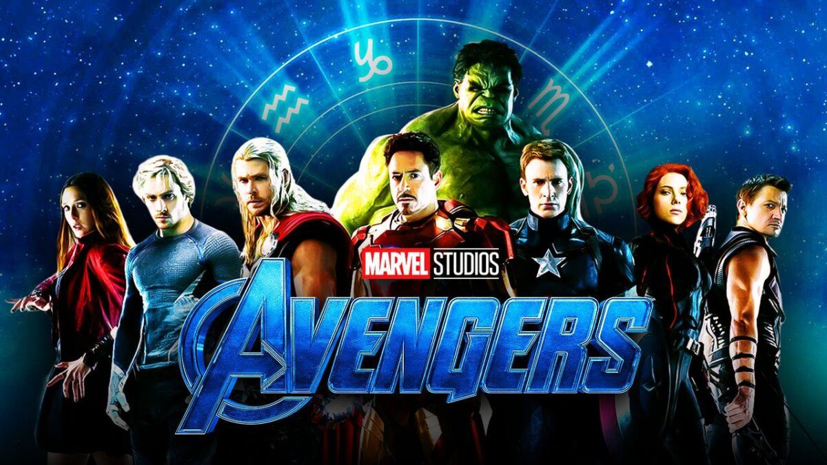 The Avengers, Marvel Studios logo, Zodiac sign in background