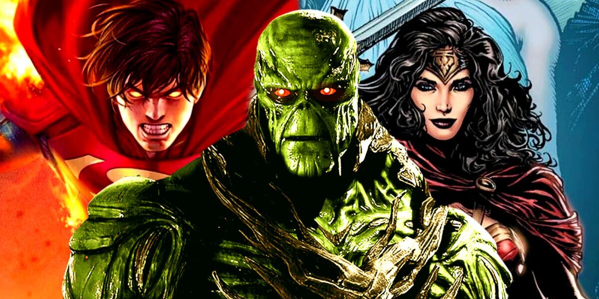 Swamp Thing, Wonder Woman, and Jon Kent Superman in DC Comics