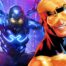 Artwork of Booster Gold next to Blue Beetle from the DCU