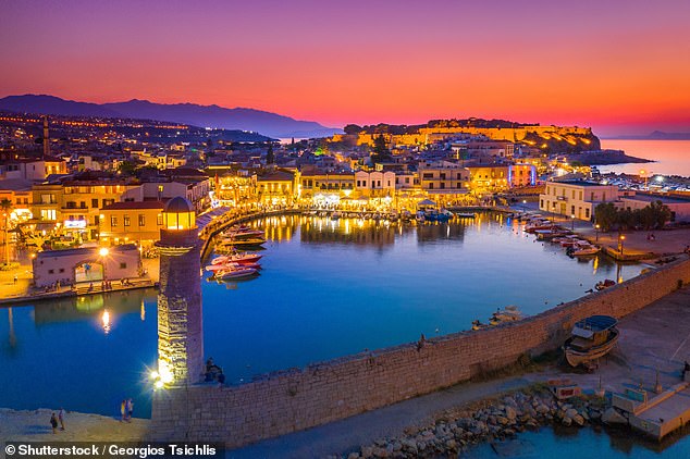 The 24-year-old unidentified Briton claimed the two 19-year-olds took advantage of her inebriated state in her hotel room in Rethymno (pictured) on the Greek island of Crete