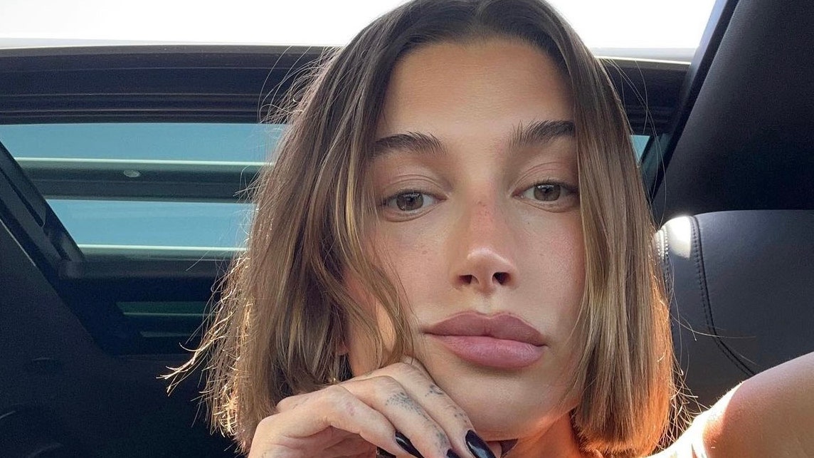 Hailey Bieber’s Milky Black Nails Are the Perfect Anti-Glazed Donut Manicure for Summer