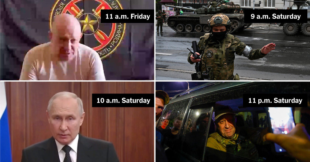 How a Rebellion in Russia Unfolded Over 36 Hours