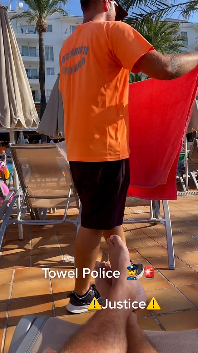 Moment ‘sunbed police’ REMOVE towels from loungers to stop holidaymakers reserving them 