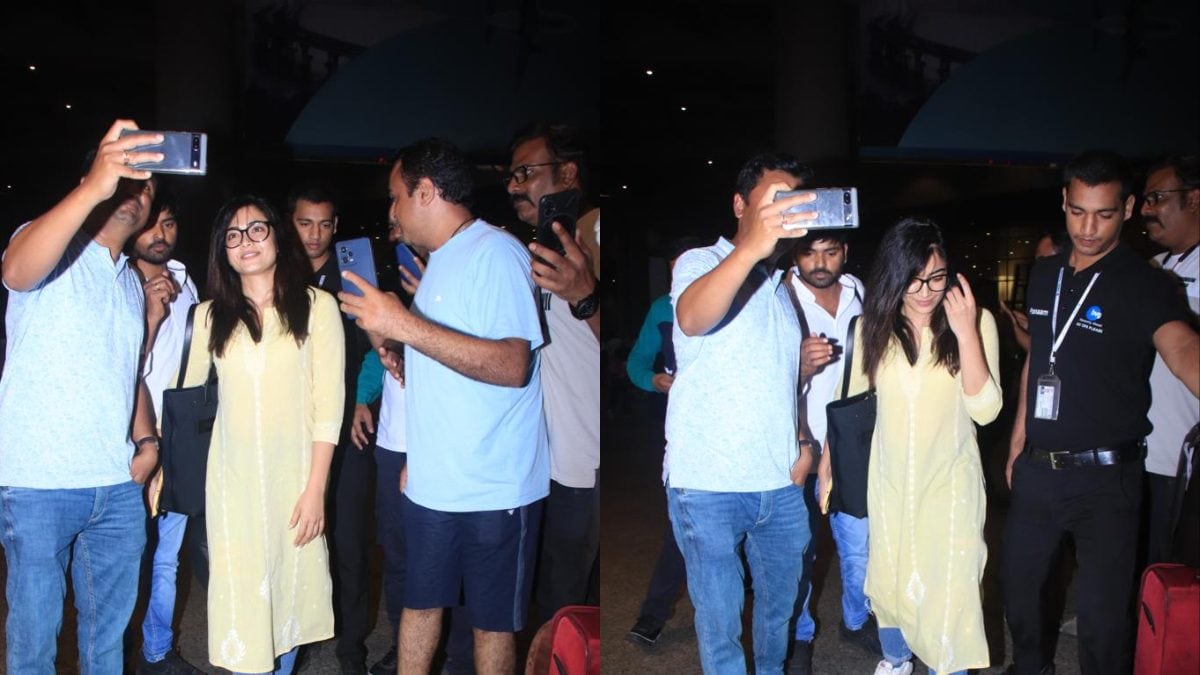 Rashmika Mandanna Brutally Mobbed at Mumbai Airport, Bodyguard Comes to Her Rescue; Watch