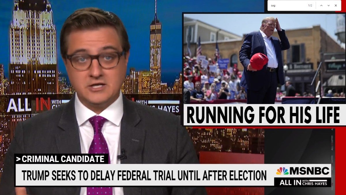 Chris Hayes Says Trump’s Legal Strategy Is ‘Like a Chase Movie, Where He’s Running From the Law’ (Video)