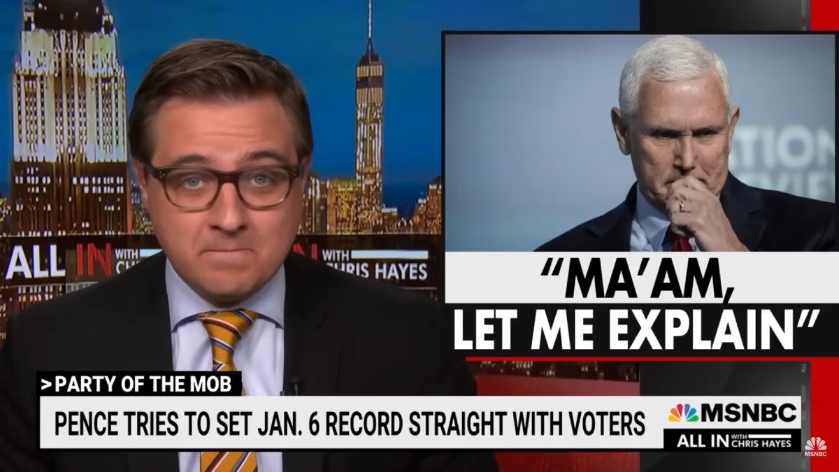 Chris Hayes Wonders if Mike Pence Is Betting Trump Will End Up in Jail (Video)