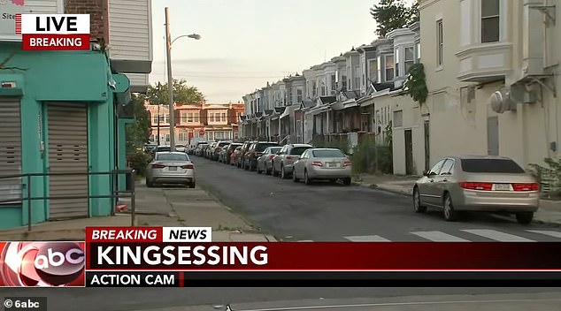 Police have cleared the scene in Kingsessing neighborhood of Philadelphia after a heavily armed gunman wearing a bulletproof vest killed five men and injured two children in a mass shooting in Philadelphia on the eve of the Fourth of July