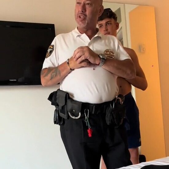 A Magaluf hotel security guard has gone viral with a video clip of him sarcastically scolding a group of rowdy British tourists in 'Spanglish'