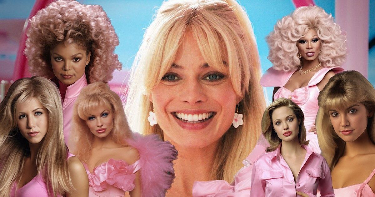 Jennifer Aniston, Pamela Anderson, Angelina Jolie and RuPaul Become Barbie In PInk-Fest Fan Art