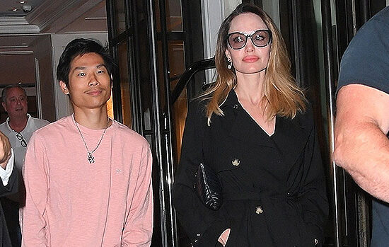 Angelina jolie and pax grab dinner in nyc