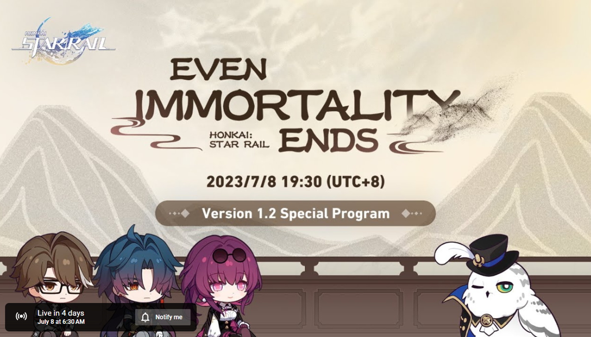 When and Where to Watch Honkai: Star Rail 1.2 Stream “Even Immortality Ends”
