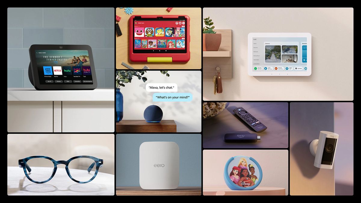 A grid of new Amazon smart home products