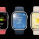 All sorts of Apple Watch Series 9 models in various colors.