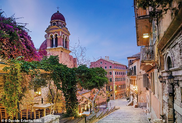 A British policewoman has died following a reported accidental fall just hours after she arrived on the Greek island of Corfu on holiday (file image of Corfu Old Town)