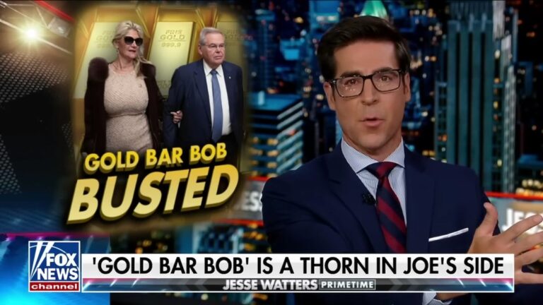 Fox News’ Jesse Watters Compares Bidens’ Behavior to Sen. Bob Menendez Accepting Gold Bar Bribes (Video)