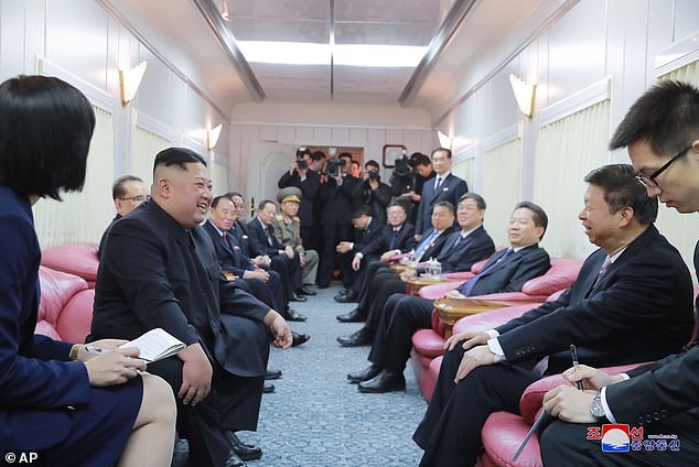 Inside Kim’s armoured train: The 90-carriage locomotive – complete with pink sofas – that is ‘carrying North Korea’s dictator to summit with Putin’… at 37mph