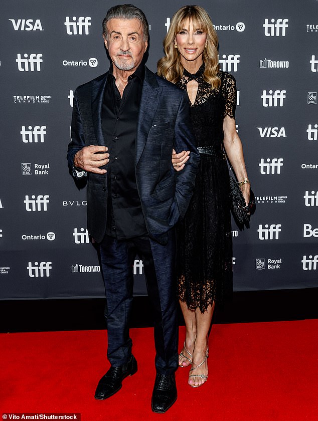 Sylvester Stallone has the support of glamorous wife Jennifer Flavin at the premiere of his Netflix documentary during 2023 Toronto International Film Festival
