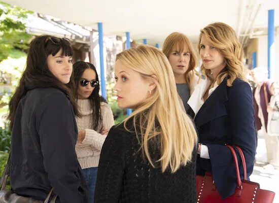L-R: Shailene Woodley, Zoë Kravitz, Reese Witherspoon, Nicole Kidman and Laura Dern in 