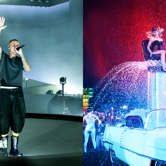 Justin Bieber and Sabrina Carpenter performing at Coachella.