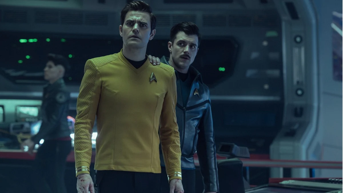 Paul Wesley as James Kirk in season 4 of Star Trek: Strange New Worlds.