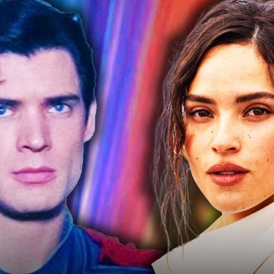 David Corenswet as Superman and Adria Arjona.