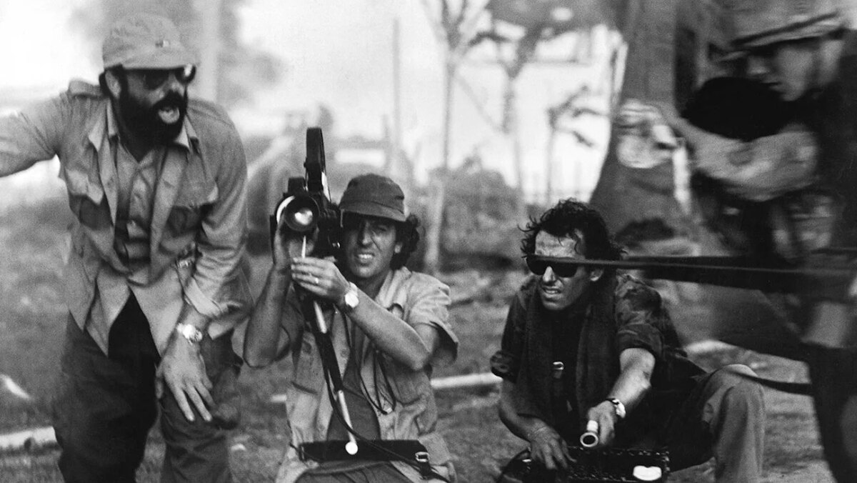 Francis Ford Coppola, Vittorio Storaro and Dean Tavoularis in a scene from Apocalypse Now