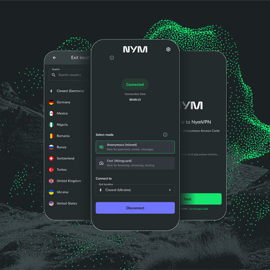 NymVPN ap on mobile – promo image