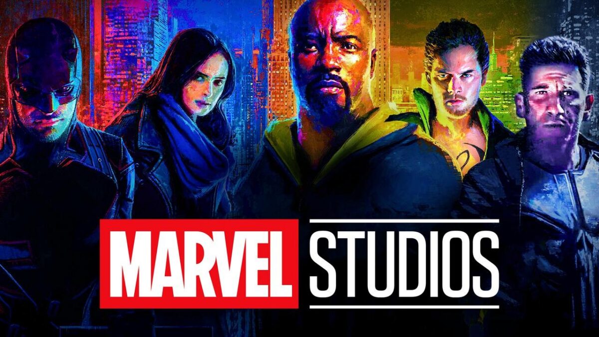 Marvel Netflix main characters Daredevil, Jessica Jones, Luke Cage, Iron Fist, Punisher
