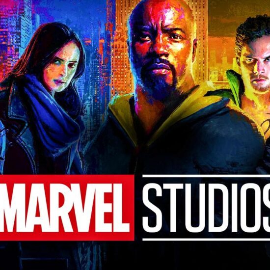 Marvel Studios logo, MCU Netflix characters Punisher, Iron Fist, Luke Cage, Jessica Jones, Daredevil