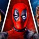 Deadpool standing between Cable and Psylocke from Fox's X-Men movies.