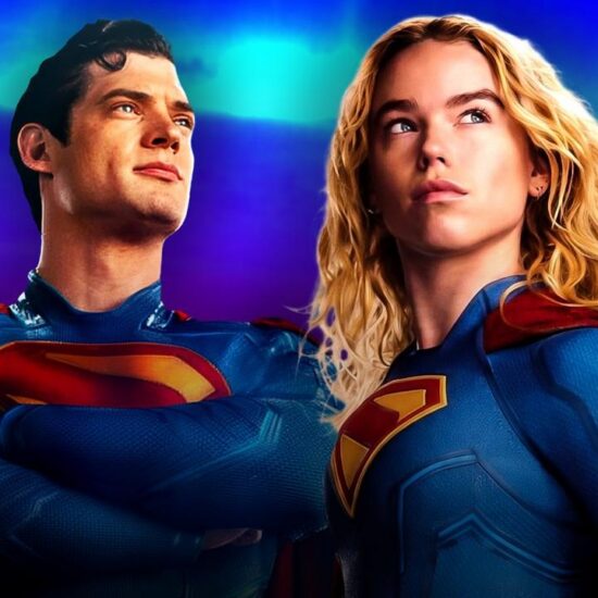 David Corenswet as Superman alongside Milly Alcock's Supergirl.