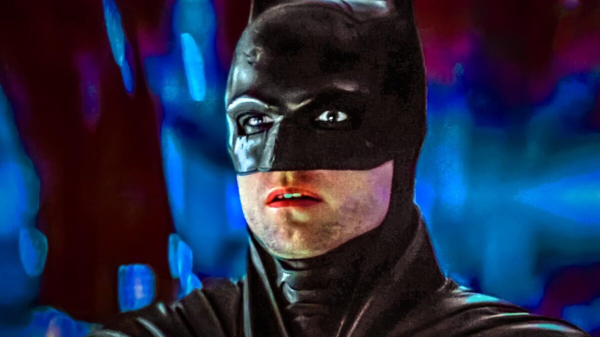 Robert Pattinson as Batman in cowl